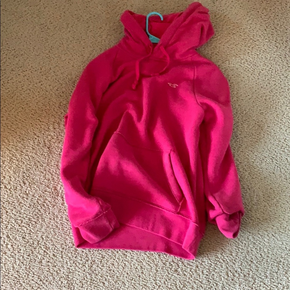 hollister hot pink fleece hoodie